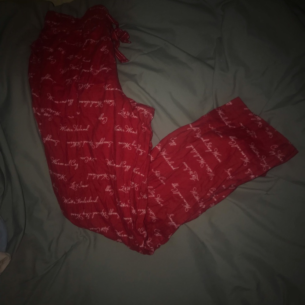 Red Christmas pajama pants